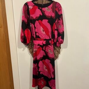 Gorgeous Talbots Black and Pink Floral Dress